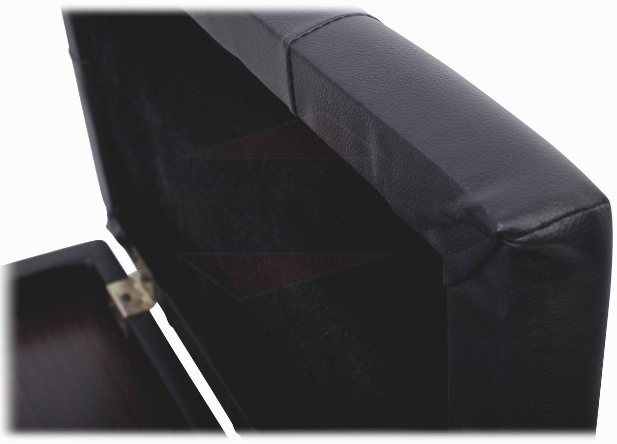 GRIFFIN Premium Antique Piano Bench - Adjustable Black Solid Wood Frame & PU Leather Padded Cushion - Vintage Ergonomic Musicians Keyboard Chair from GeekStands