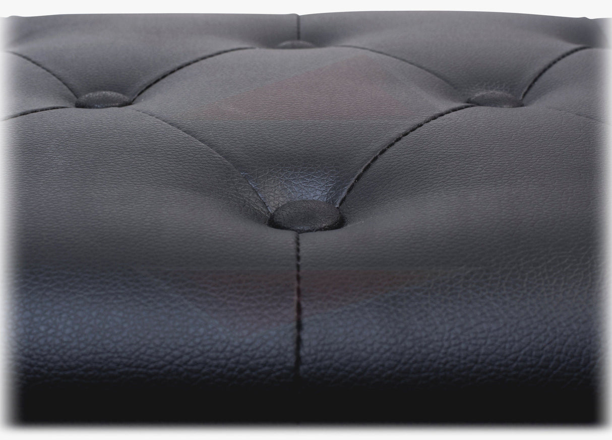 GRIFFIN Premium Antique Piano Bench - Adjustable Black Solid Wood Frame & PU Leather Padded Cushion - Vintage Ergonomic Musicians Keyboard Chair from GeekStands