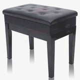 GRIFFIN Premium Antique Piano Bench - Adjustable Black Solid Wood Frame & PU Leather Padded Cushion - Vintage Ergonomic Musicians Keyboard Chair from GeekStands