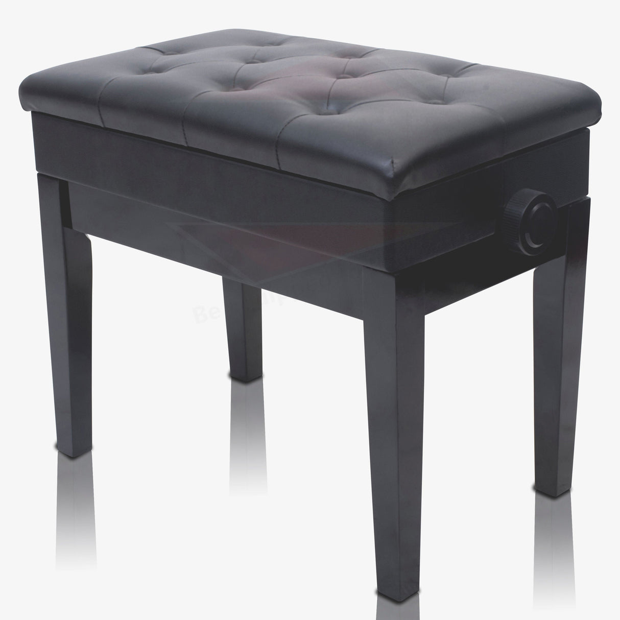 GRIFFIN Premium Antique Piano Bench - Adjustable Black Solid Wood Frame & PU Leather Padded Cushion from GeekStands