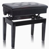 GRIFFIN Premium Antique Piano Bench - Adjustable Black Solid Wood Frame & PU Leather Padded Cushion from GeekStands