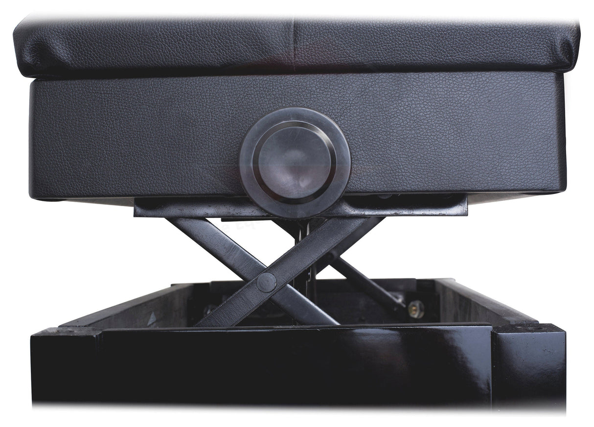 GRIFFIN Premium Antique Piano Bench - Adjustable Black Solid Wood Frame & PU Leather Padded Cushion from GeekStands