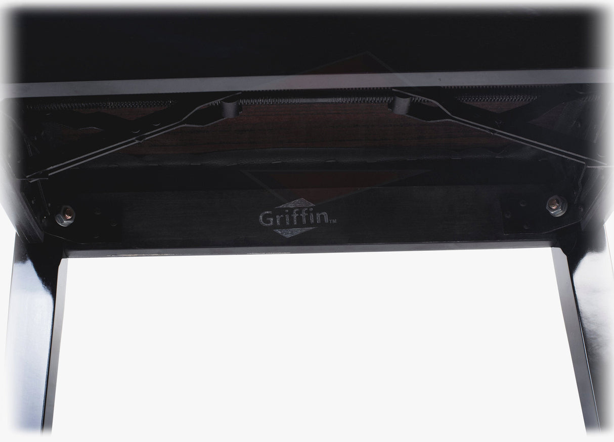 GRIFFIN Premium Antique Piano Bench - Adjustable Black Solid Wood Frame & PU Leather Padded Cushion from GeekStands