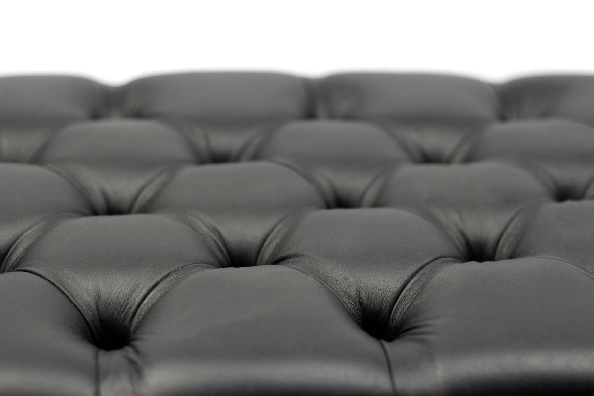 Genuine Leather Adjustable Piano Bench by GRIFFIN - Black Solid Wood Vintage Style & Heavy-Duty from GeekStands