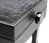 Genuine Leather Adjustable Piano Bench by GRIFFIN - Black Solid Wood Vintage Style & Heavy-Duty Ergonomic Keyboard Stool - Cushion Seat With Storage from GeekStands