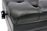 Genuine Leather Adjustable Piano Bench by GRIFFIN - Black Solid Wood Vintage Style & Heavy-Duty from GeekStands
