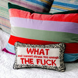 WTF Needlepoint Pillow from Furbish Studio