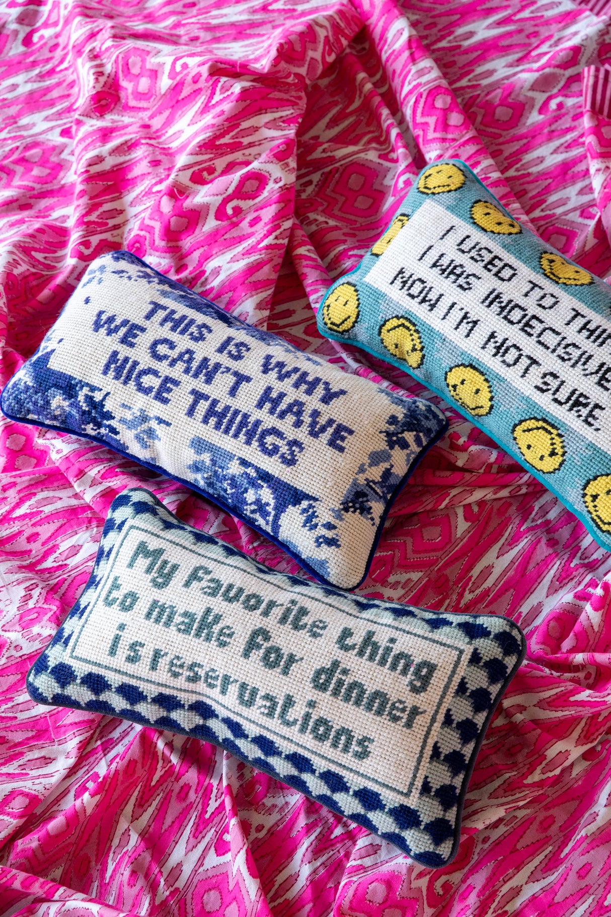 Nice Things Needlepoint Pillow from Furbish Studio
