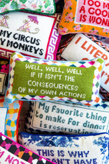 Well Well Well Needlepoint Pillow from Furbish Studio