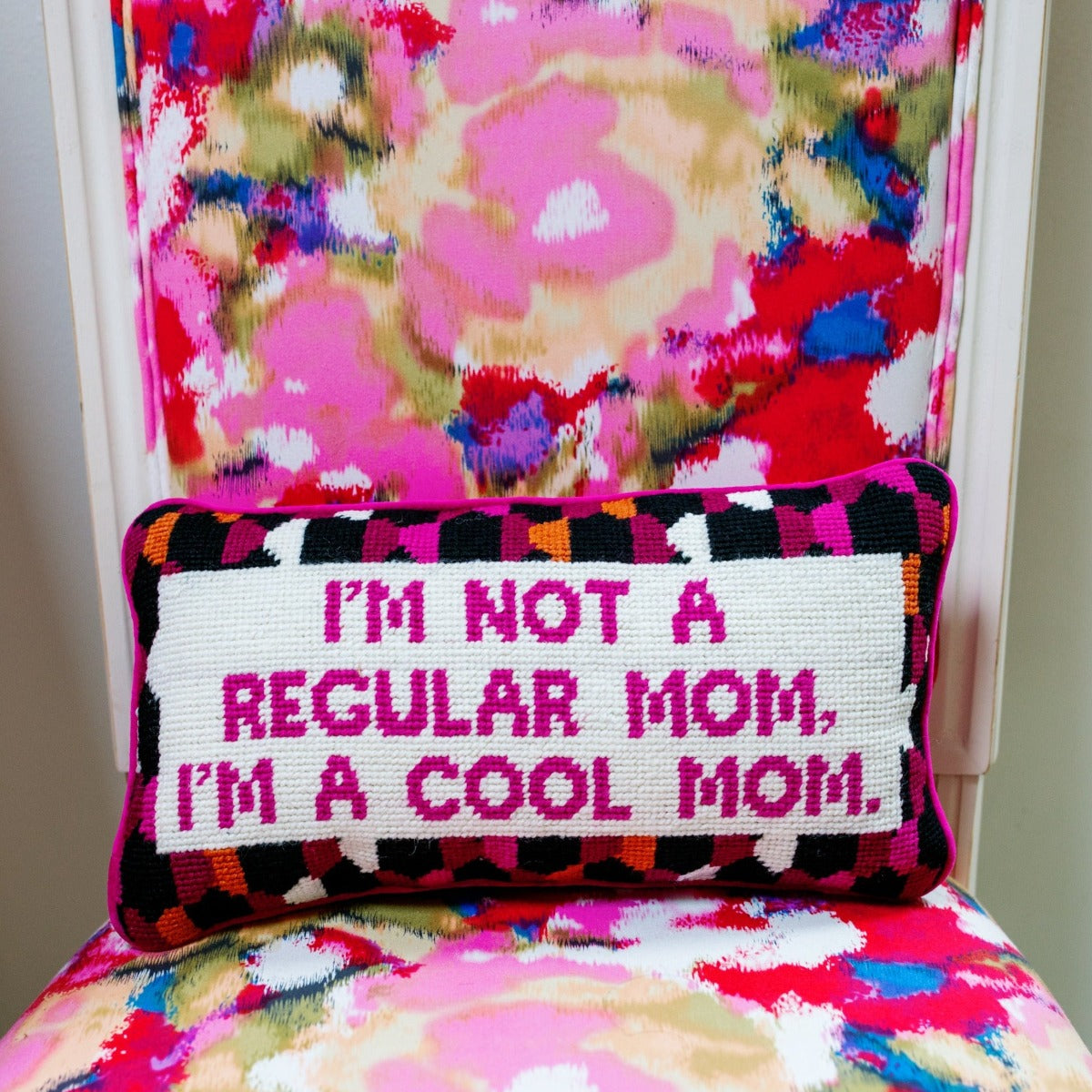 Cool Mom Needlepoint Pillow from Furbish Studio