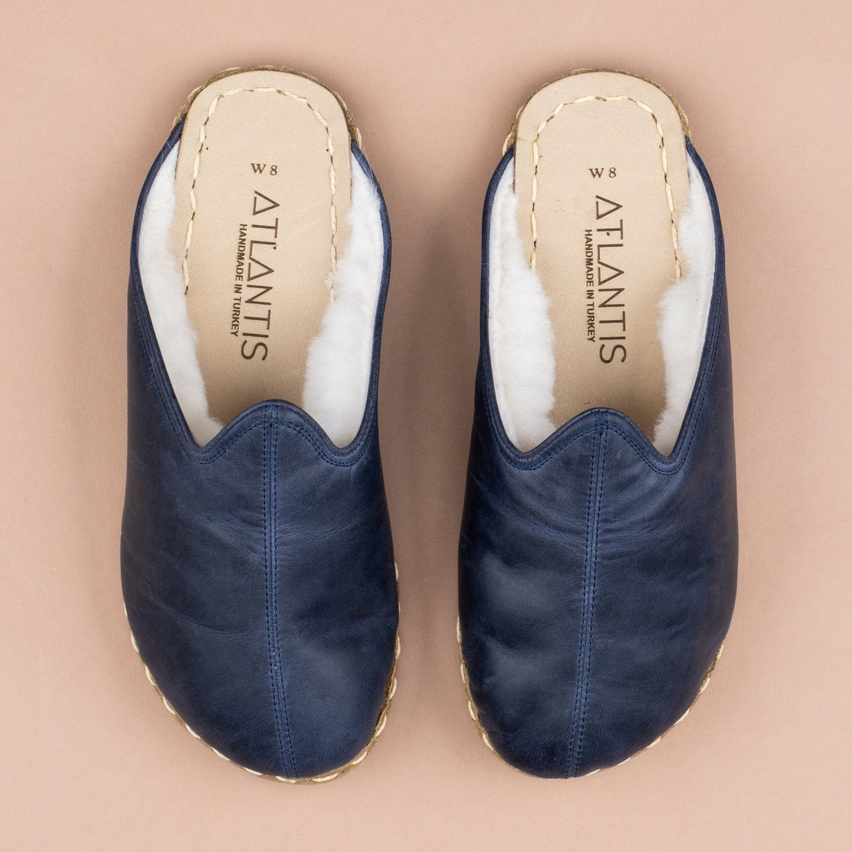 Women's Blue Barefoot Shearlings from Atlantis Handmade Shoes