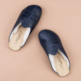 Women's Blue Barefoot Shearlings from Atlantis Handmade Shoes