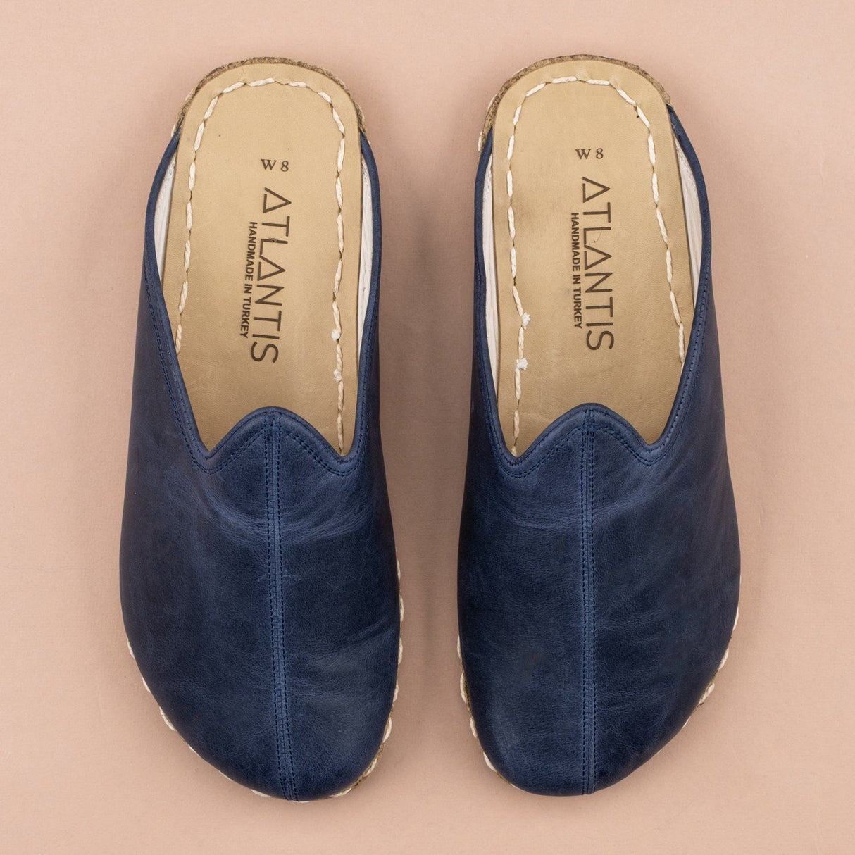 Men's Blue Barefoot Slippers from Atlantis Handmade Shoes