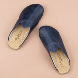 Women's Blue Barefoot Slippers from Atlantis Handmade Shoes