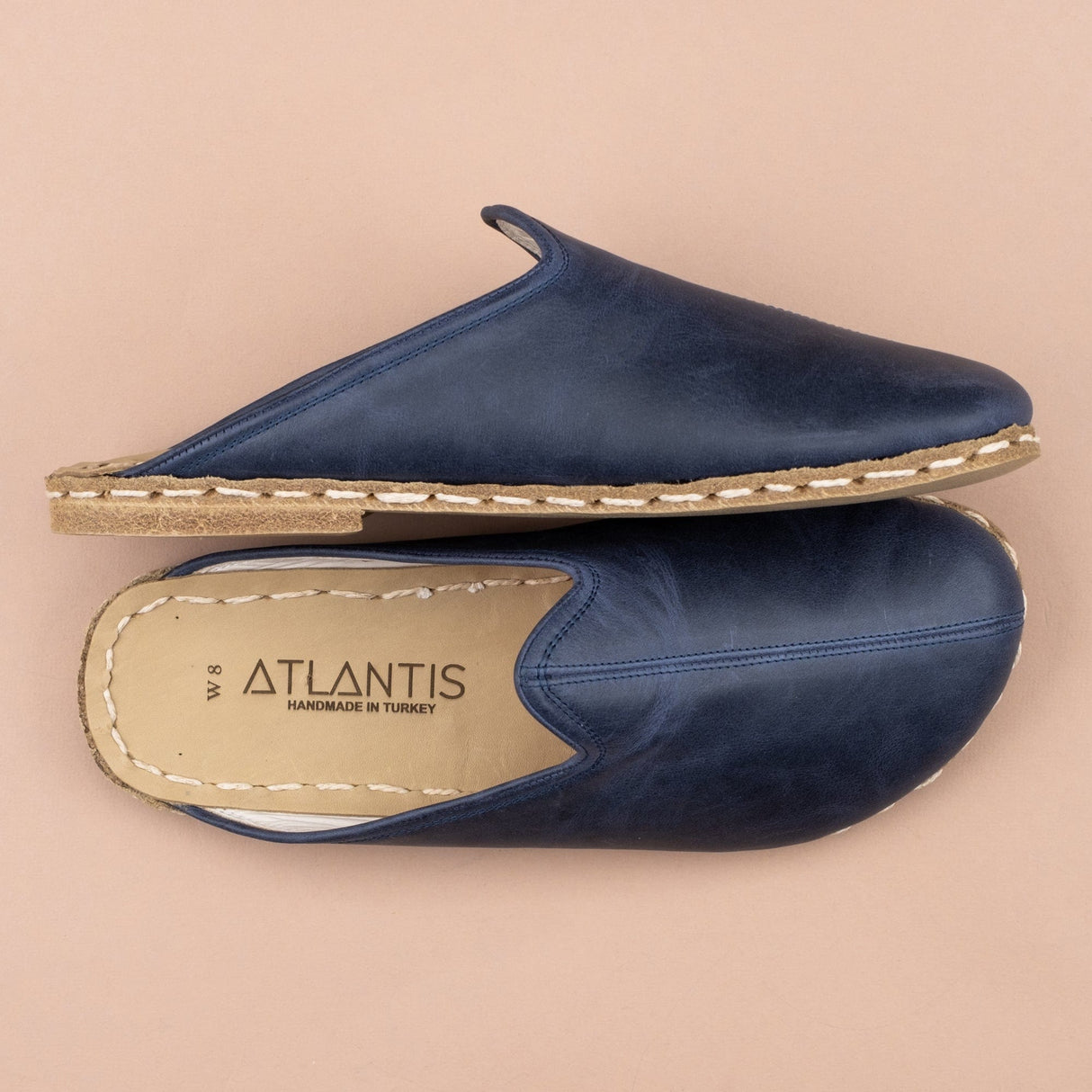 Women's Blue Barefoot Slippers from Atlantis Handmade Shoes