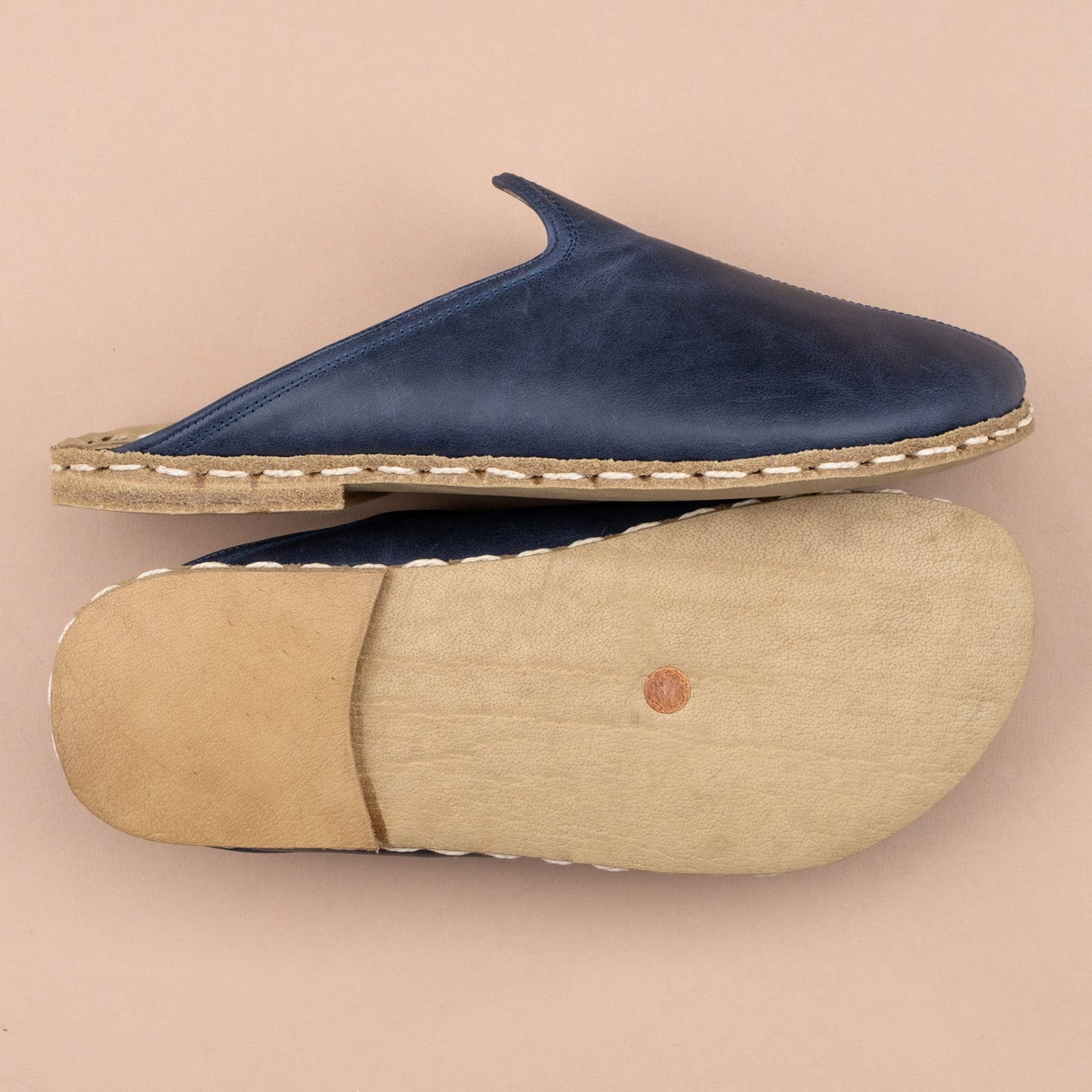 Women's Blue Barefoot Slippers from Atlantis Handmade Shoes