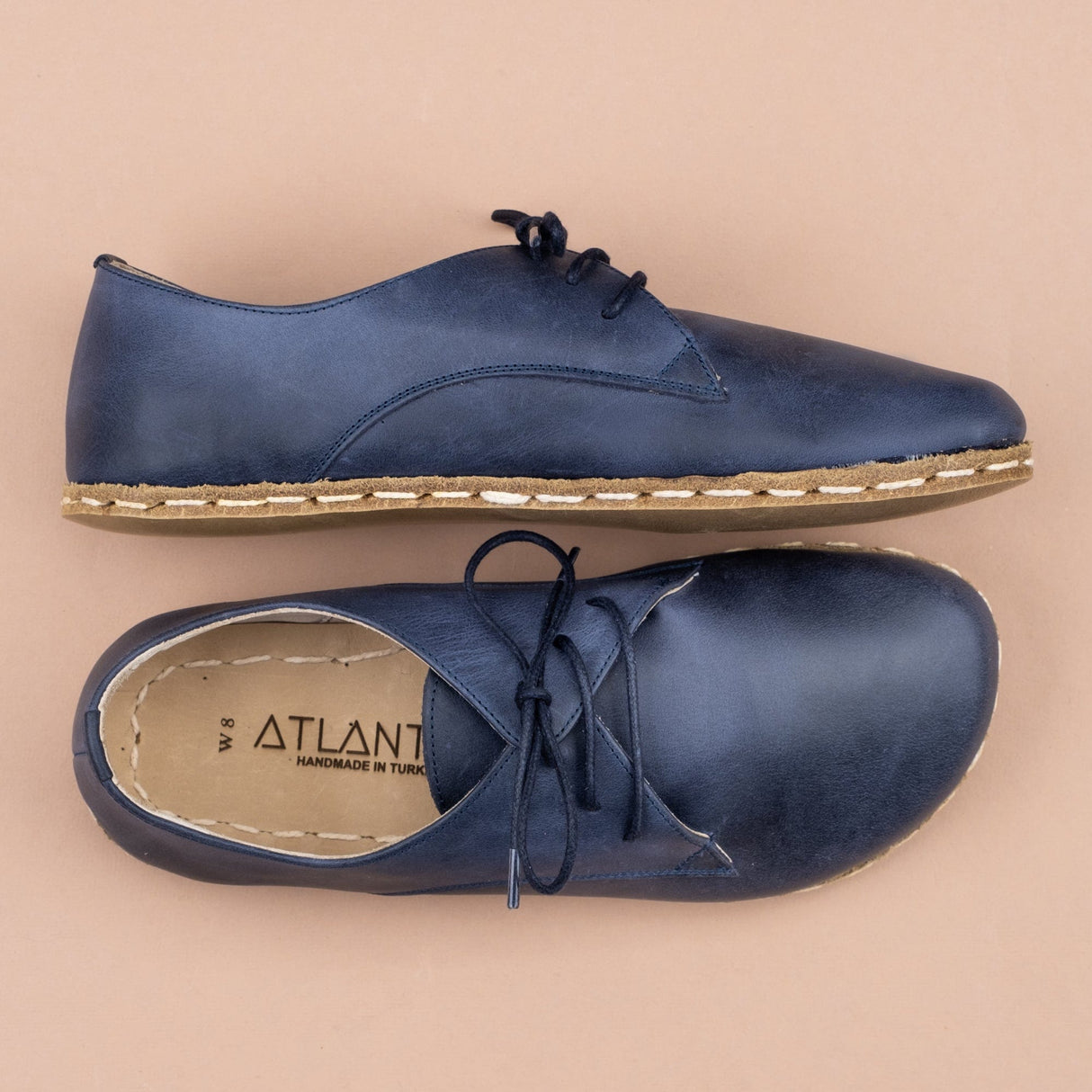 Women's Blue Oxfords from Atlantis Handmade Shoes