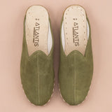 Women's Olive Slippers from Atlantis Handmade Shoes