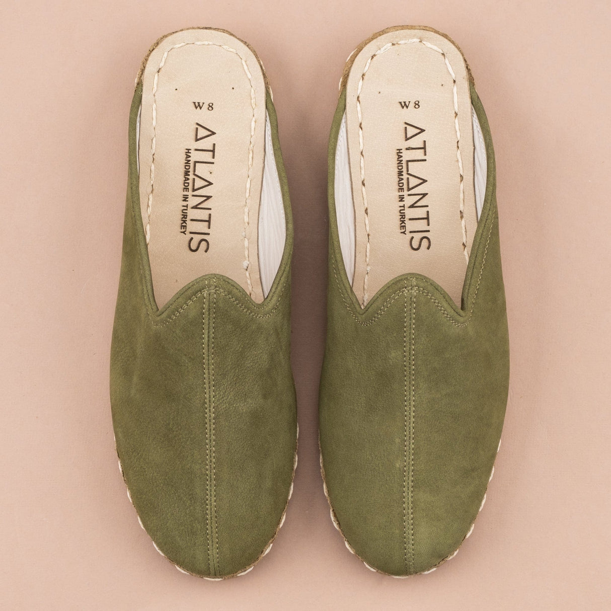Men's Olive Slippers From Atlantis Handmade Shoes