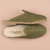 Women's Olive Slippers from Atlantis Handmade Shoes