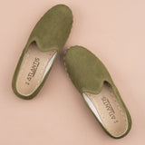 Women's Olive Nubucks from Atlantis Handmade Shoes
