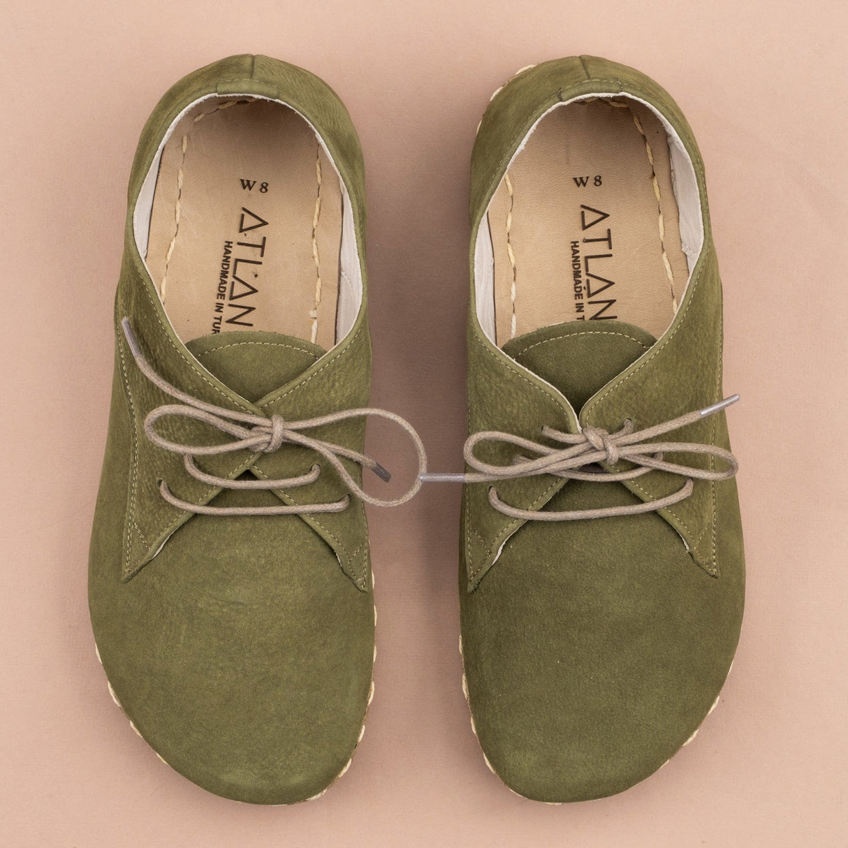 Women's Olive Oxfords from Atlantis Handmade Shoes