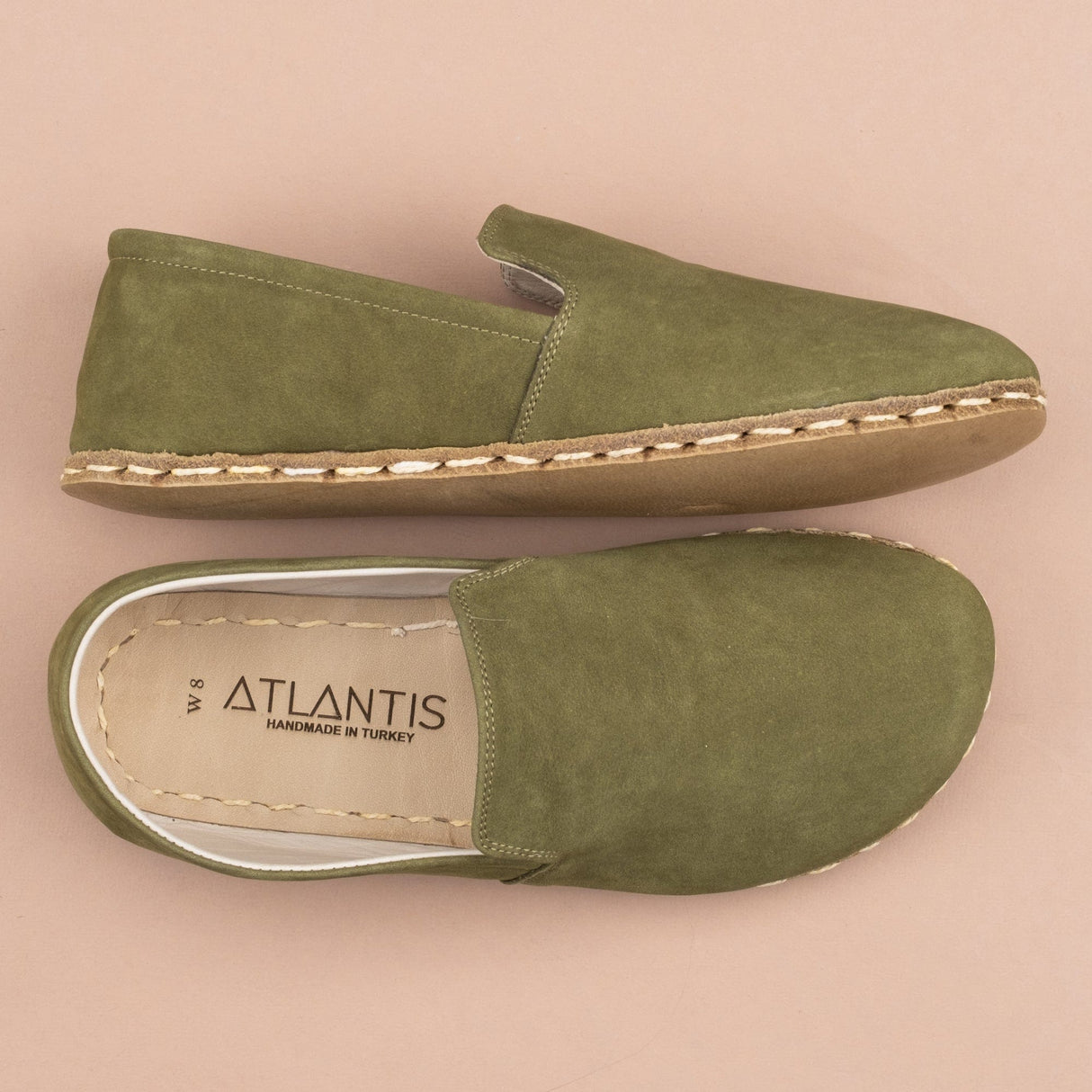 Women's Olive Minimalists from Atlantis Handmade Shoes
