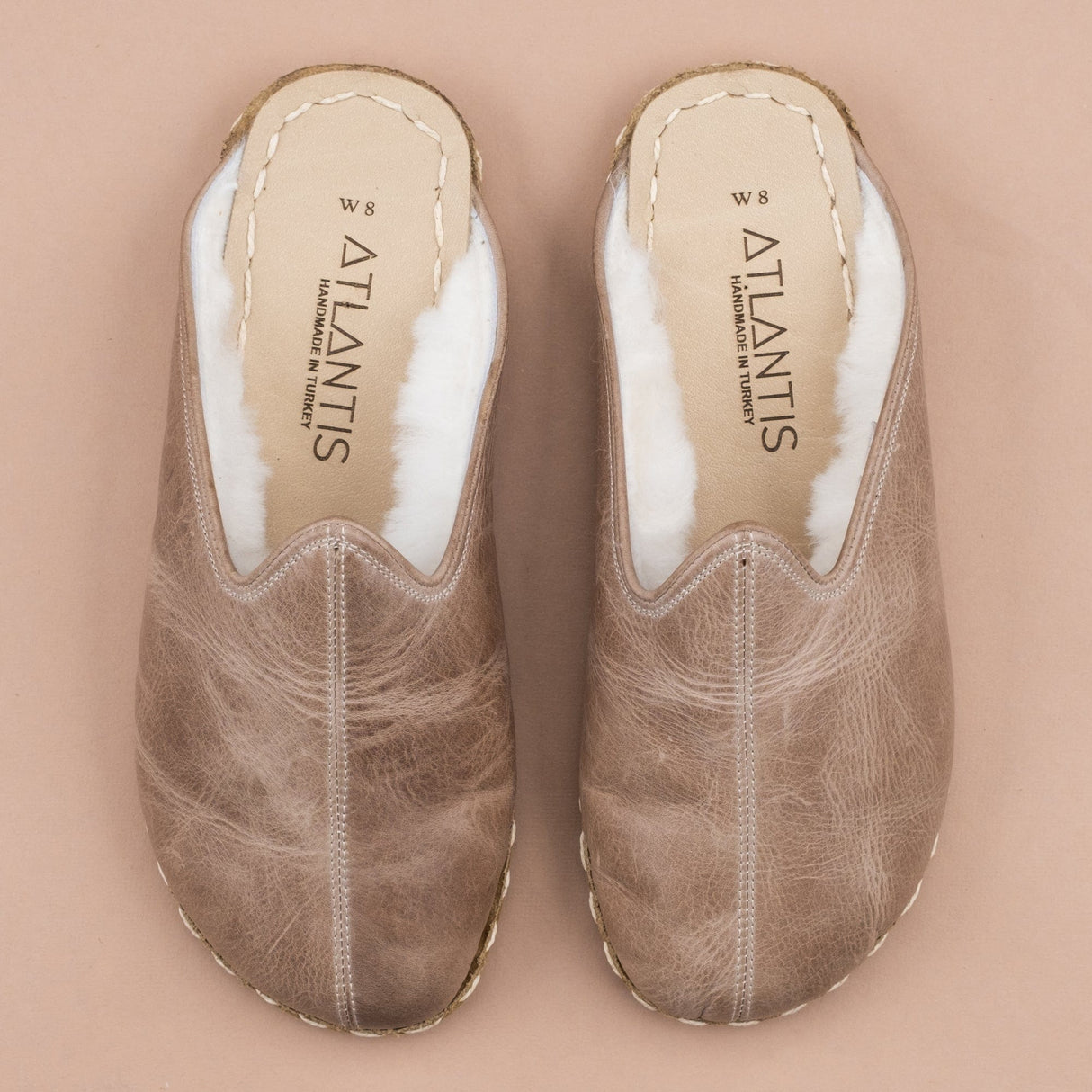 Men's Tan Barefoot Shearlings from Atlantis Handmade Shoes