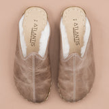 Men's Tan Barefoot Shearlings from Atlantis Handmade Shoes