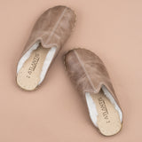 Women's Tan Barefoot Shearlings from Atlantis Handmade Shoes