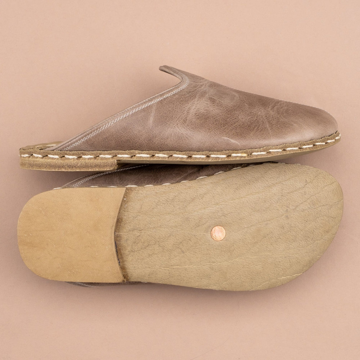 Men's Tan Barefoot Slippers from Atlantis Handmade Shoes