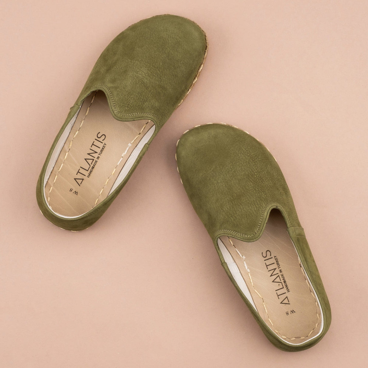 Women's Olive Barefoots from Atlantis Handmade Shoes