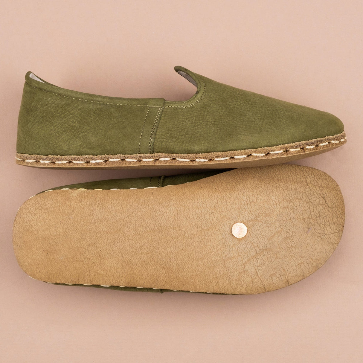 Women's Olive Barefoots from Atlantis Handmade Shoes