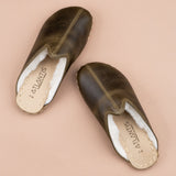 Men's Green Barefoot Shearlings from Atlantis Handmade Shoes