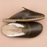Men's Green Barefoot Shearlings from Atlantis Handmade Shoes