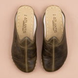 Women's Green Barefoot Slippers from Atlantis Handmade Shoes