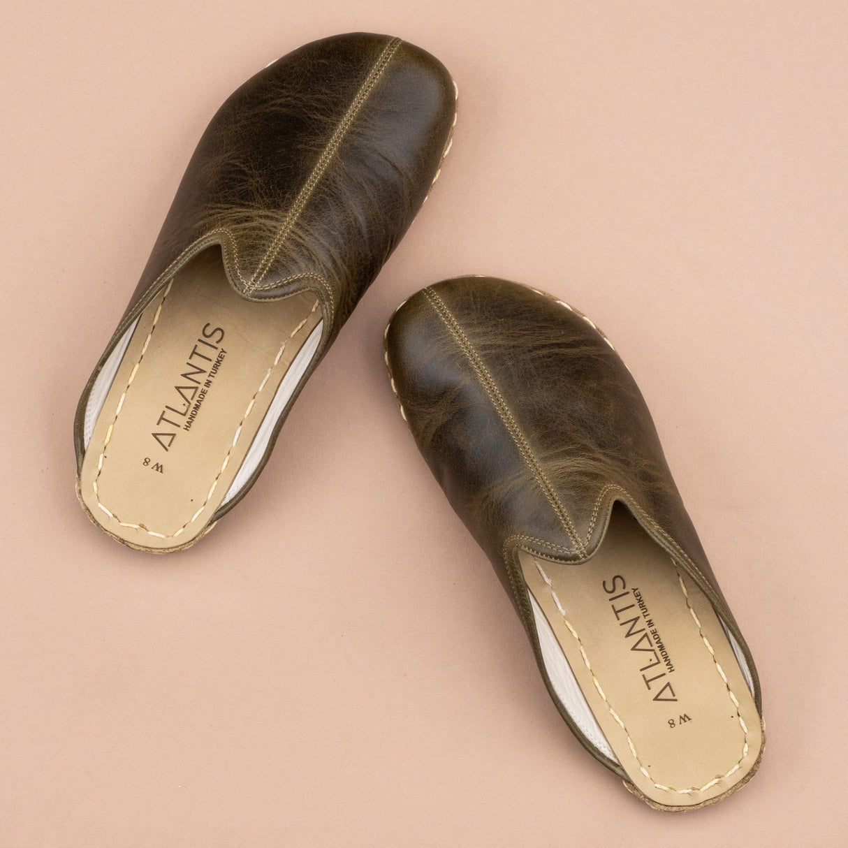 Women's Green Barefoot Slippers from Atlantis Handmade Shoes