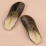 Women's Green Barefoot Slippers from Atlantis Handmade Shoes