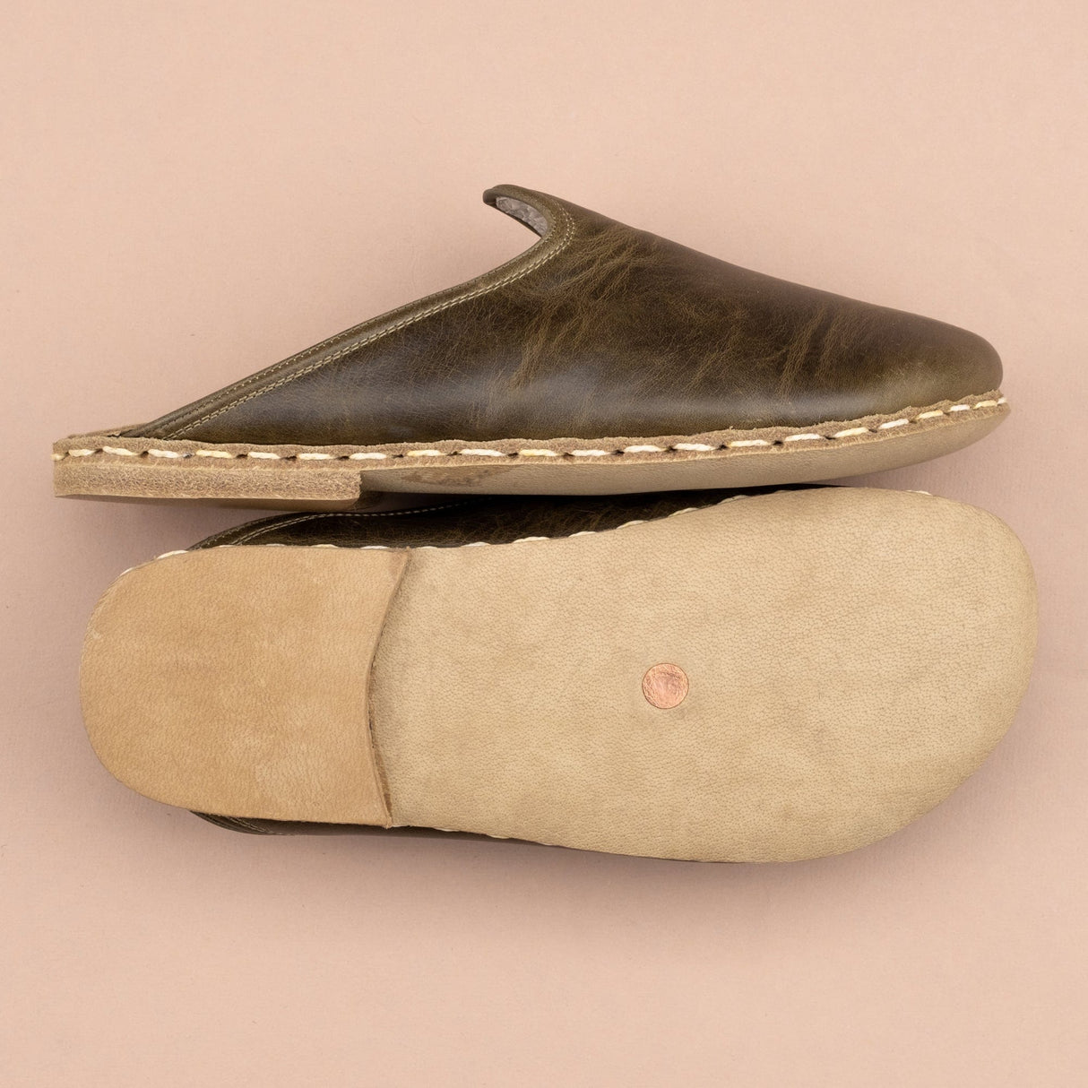 Women's Green Barefoot Slippers from Atlantis Handmade Shoes