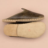 Men's Green Barefoot Slippers from Atlantis Handmade Shoes