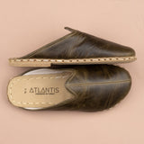 Women's Green Barefoot Slippers from Atlantis Handmade Shoes