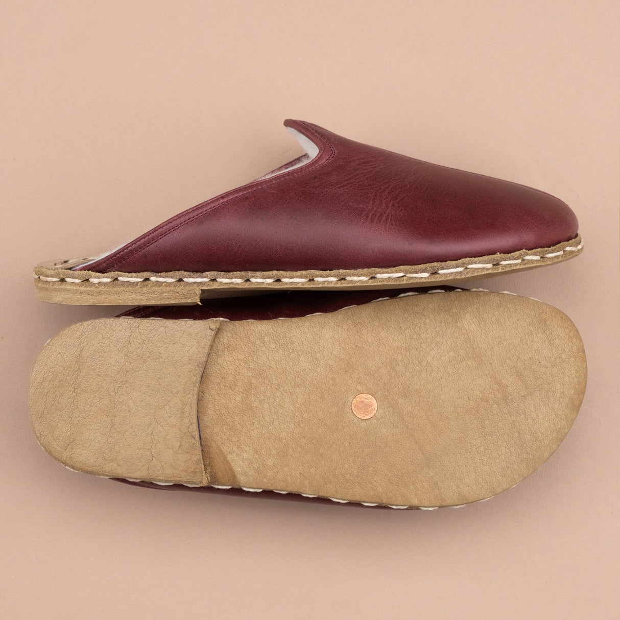 Men's Scarlet Barefoot Shearlings from Atlantis Handmade Shoes
