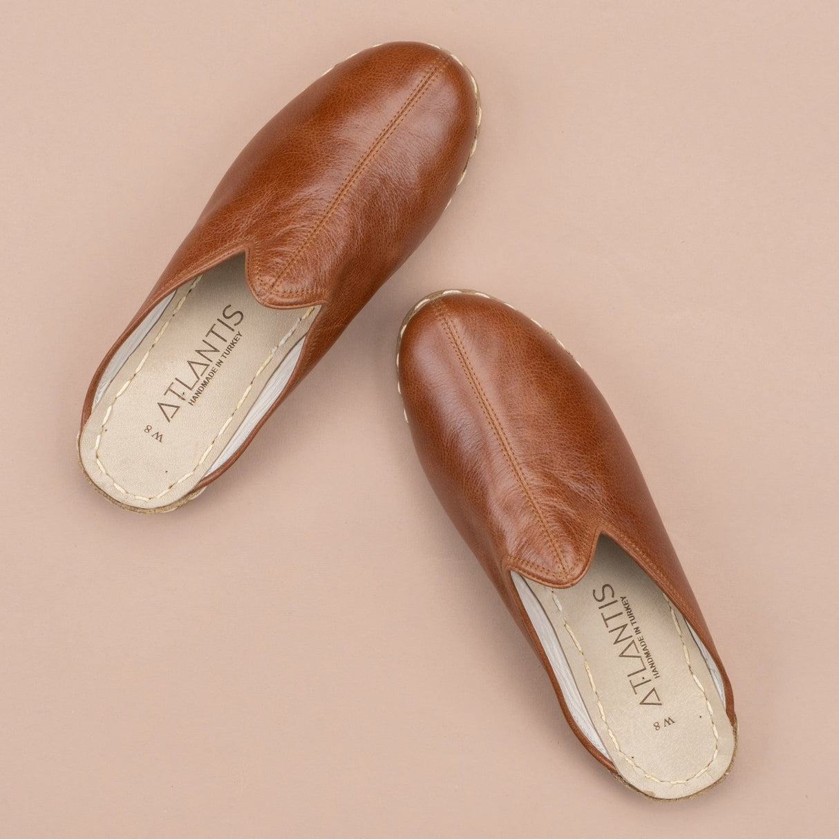 Women's Antique Brown Slippers from Atlantis Handmade Shoes