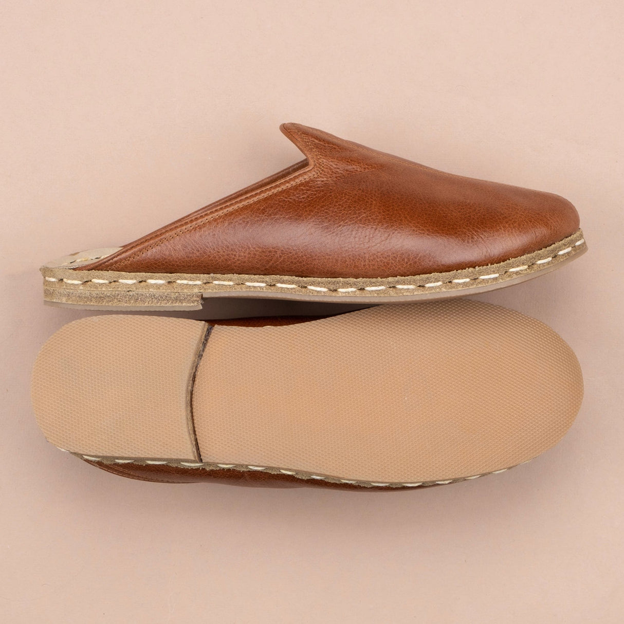 Women's Antique Brown Slippers from Atlantis Handmade Shoes