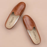 Women's Antique Brown Slip On Shoes from Atlantis Handmade Shoes