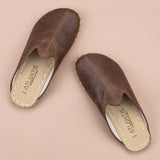 Men's Coffee Barefoot Slippers from Atlantis Handmade Shoes