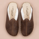 Men's Coffee Barefoot Shearlings from Atlantis Handmade Shoes