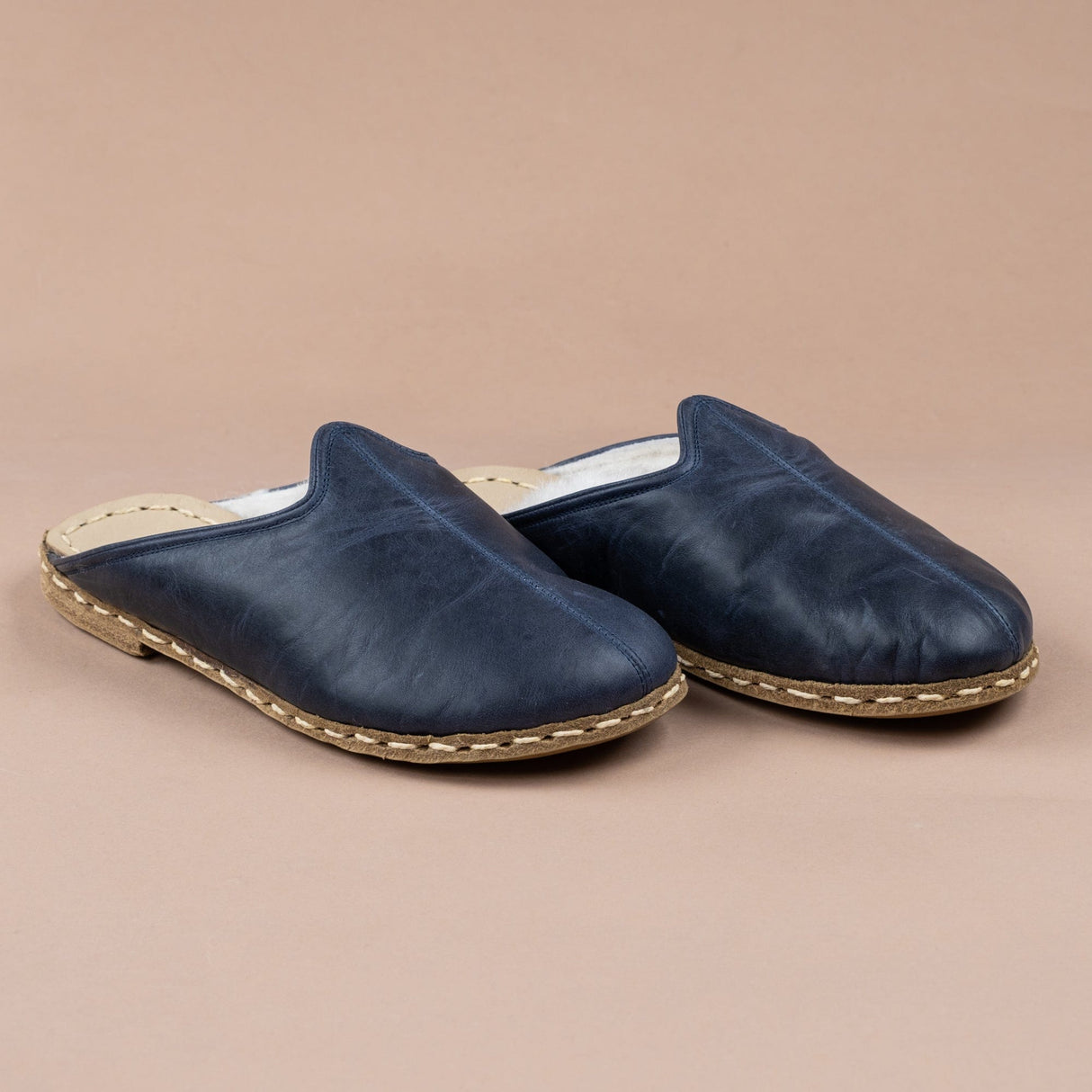 Women's Blue Barefoot Shearlings from Atlantis Handmade Shoes