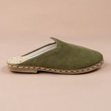 Women's Olive Slippers from Atlantis Handmade Shoes