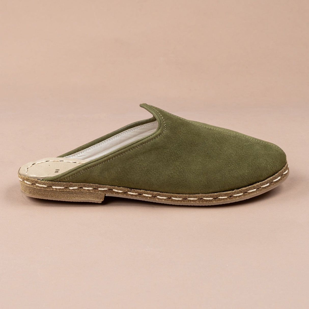 Men's Olive Slippers From Atlantis Handmade Shoes